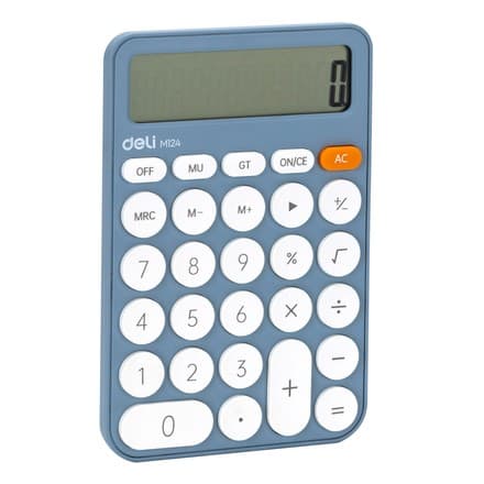 Deli EM124 12‑xona stol kalkulyatori (ko‘k)