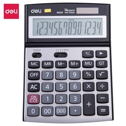 Deli E39229 – 14‑razryadli stol kalkulyatori